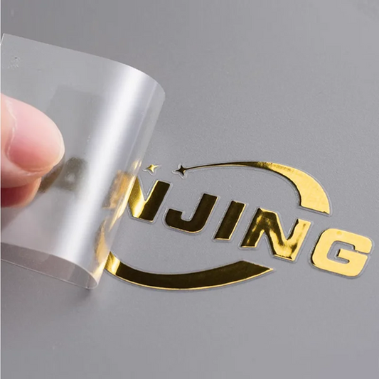 100PCS Custom 3D Transfer Stickers - Shiny Gold and Silver, Personalized for Brand Logos and Wedding Events