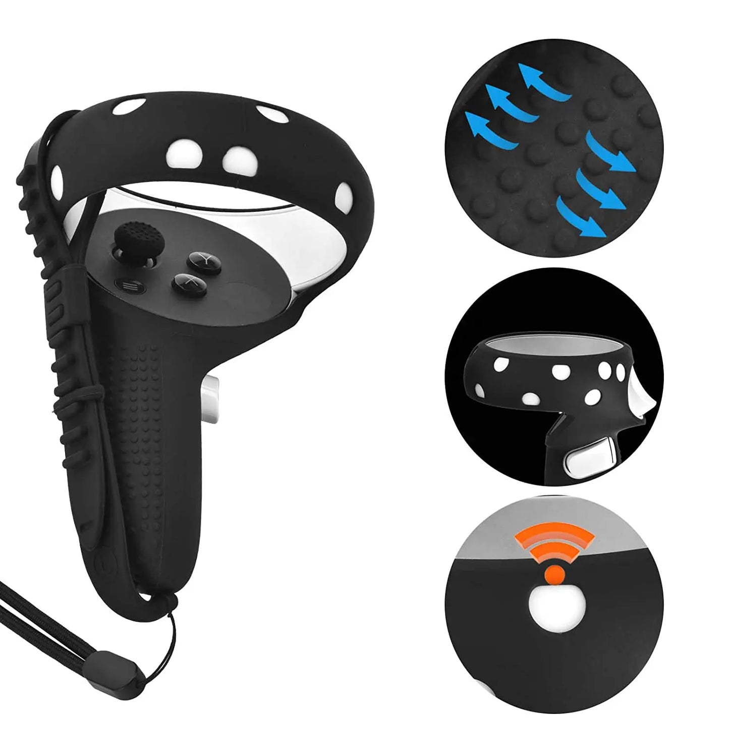 Silicone Protective Cover Kit for Oculus Quest 2 – Durable VR Face Cover, Controller Grips and Headset Accessory