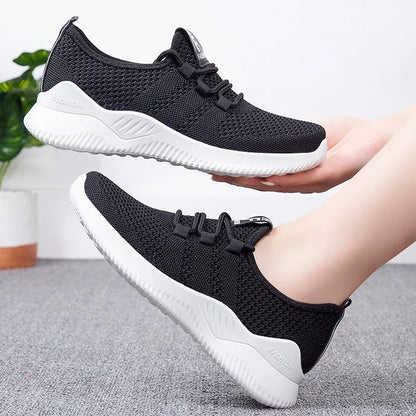 Women's Casual Sneakers: Summer Comfortable Breathable Platform Shoes - Versatile Lace-Up Fashion Shoe