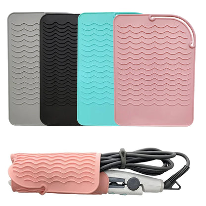 Portable Silicone Heat Resistant Mat - Non-Slip Insulation Pad for Hair Straighteners and Curlers, Ideal Styling Tool for Travel