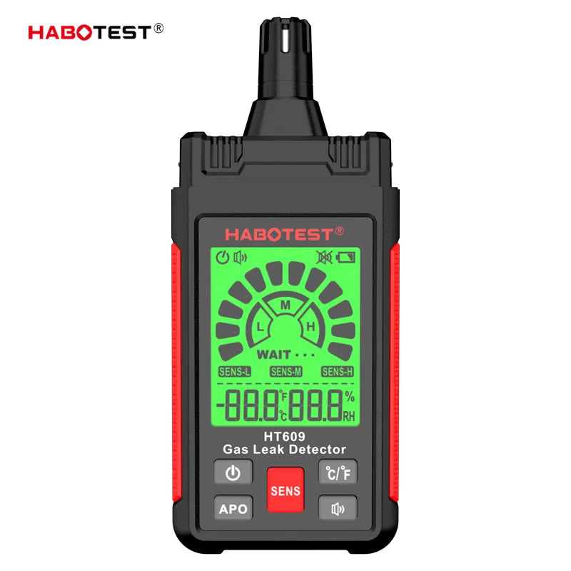 HT609 Gas Leak Detector with LCD Display - Sound Alarm for Combustible and Flammable Gases - Visual Methane Detection