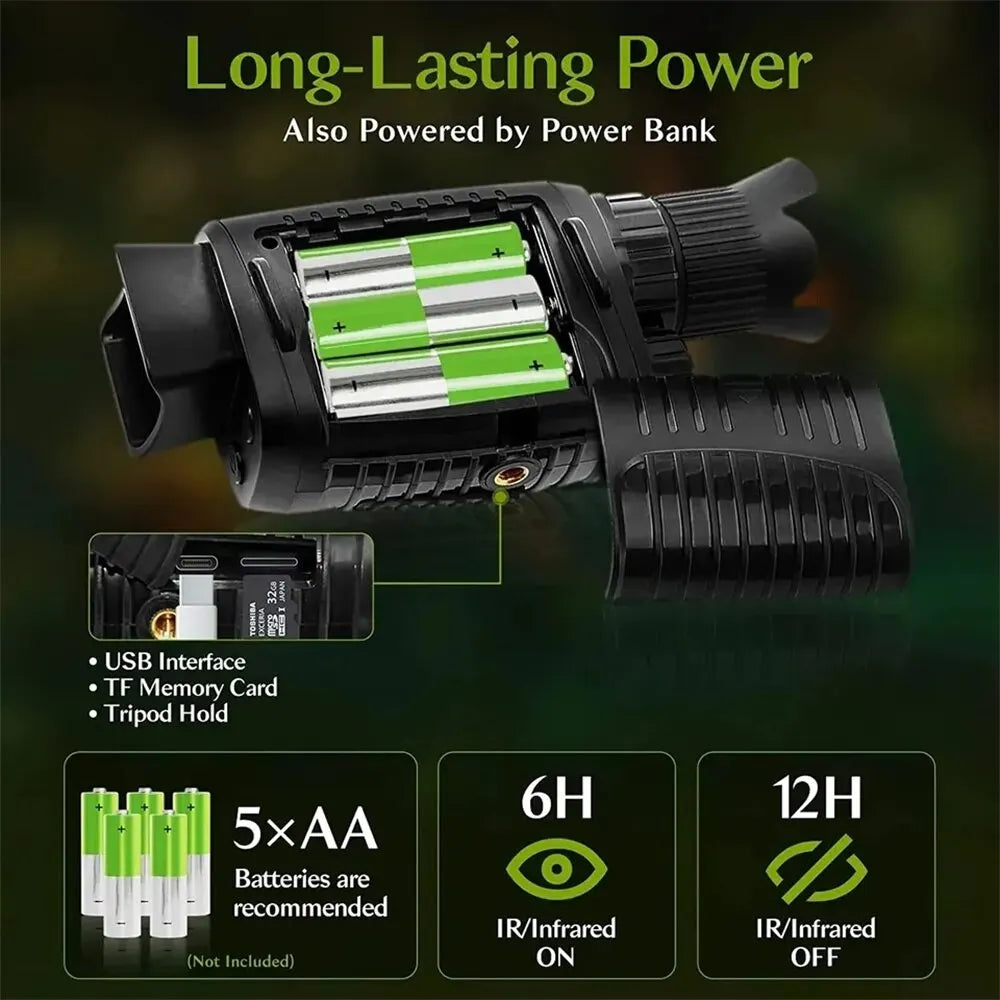 1080P HD Infrared Monocular Night Vision Camera | 5X Digital Zoom for Outdoor Hunting & Search up to 300m