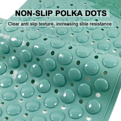 Silicone Anti-Skid Bathroom Mat with Drain Hole - Dolphin Massage Foot Mat, PVC Suction Cup Shower Floor Mat