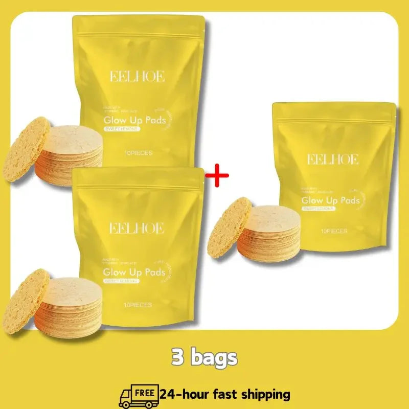 Turmeric and Kojic Acid Cleansing Pads - Exfoliating Facial Sponges for Daily Dirt Removal and Skin Care