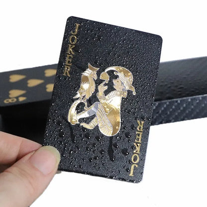 Black Gold Waterproof Playing Cards: Poker Suit for Card Games - Magic Package Board Game Gift Collection