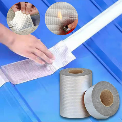 Leakproof Waterproof Tape - Aluminium Foil Adhesive Crack Repair for Roofs, Pipes, Walls - Anti-Leakage Leak Sticker Nano Tapes