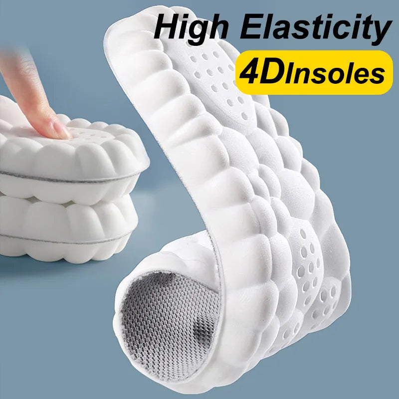 High Elasticity Latex Sport Insoles - Soft Shoe Pads with Arch Support, Orthotic Design, Breathable Deodorant, Shock Absorption Cushion