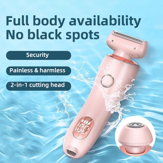 Painless Hair Removal Epilator - USB Rechargeable Trimmer for Women, Body, Face, Leg, Armpit, Bikini, and Pubic Shaver