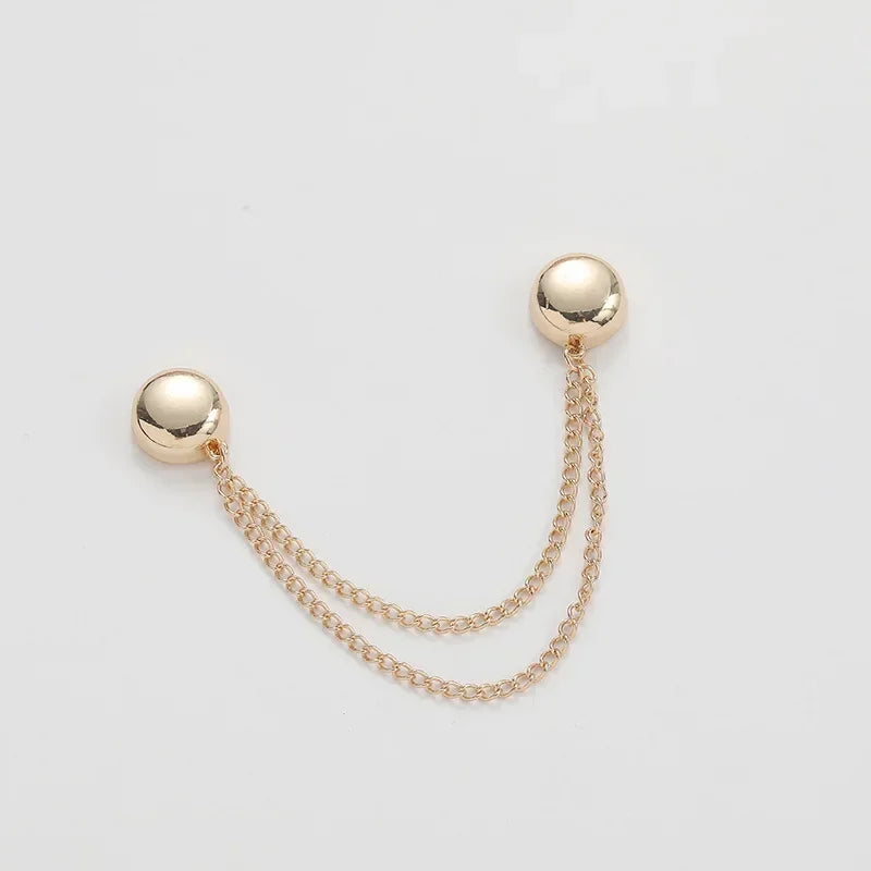 Chain Magnetic Buckle Brooch for Pants - Exquisite Alloy Hooks for DIY Sewing, Roll-Up Shorts and Trouser Legs