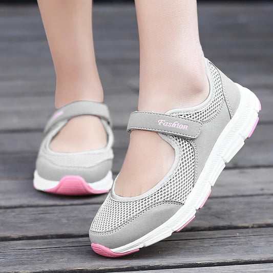 Summer Women's Casual Shoes – Soft, Portable Sneakers with Flat Soles, Breathable Slip-On Design in White