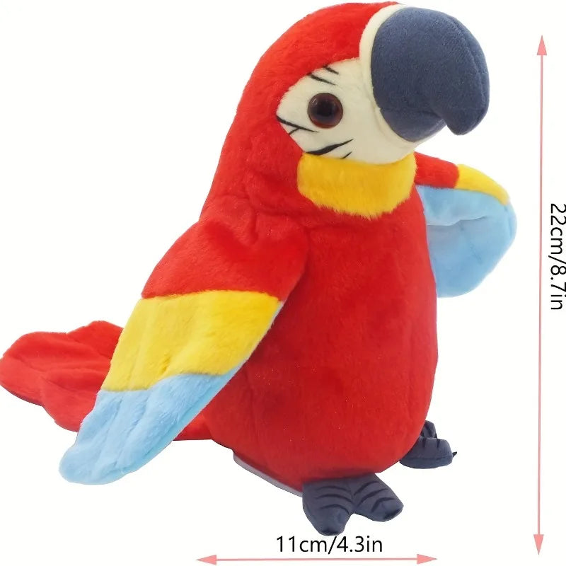 Talking Macaw Parrot Plush Toy - Electronic Animated Bird that Repeats What You Say - Interactive Stuffed Animal