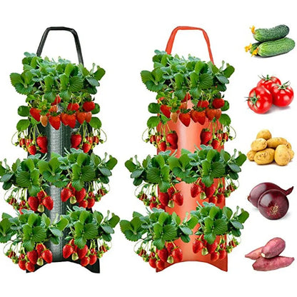 6-Hole Hanging Planting Bag | Plant Growth Nutrition Pot | PE Woven Bag for Hanging Plant Growth