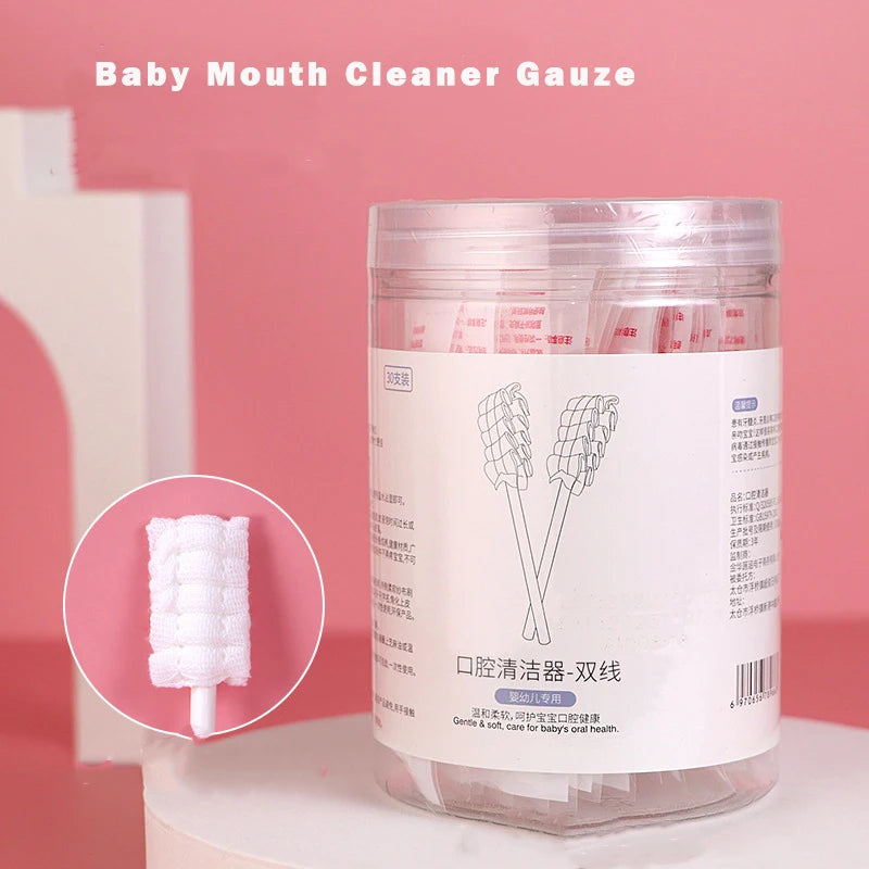 READYSTOCK 30 Pcs Baby Cotton Swab | Mouth Tongue Cleaner for Oral Hygiene