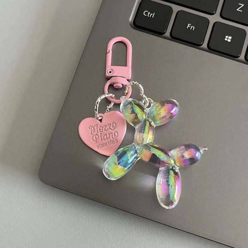 Creative Candy Color Balloon Dog Keychain - Cute Phone Chain, Bag Pendant, and Key Buckle Accessory for Girls