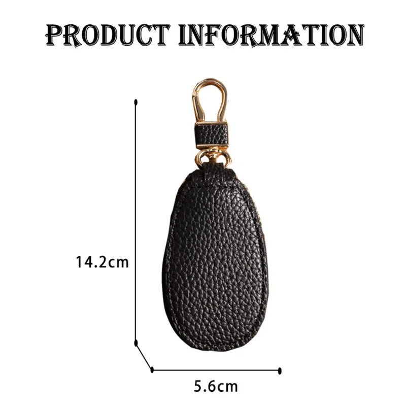 Large Capacity Unisex PU Leather Key Case: Wallet Pocket Organizer Pouch for Car Keys - Zipper Key Bag Holder for Convenience