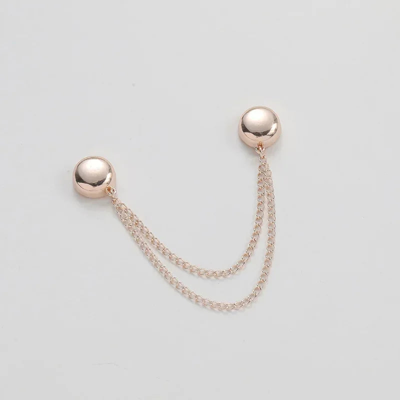 Chain Magnetic Buckle Brooch for Pants - Exquisite Alloy Hooks for DIY Sewing, Roll-Up Shorts and Trouser Legs