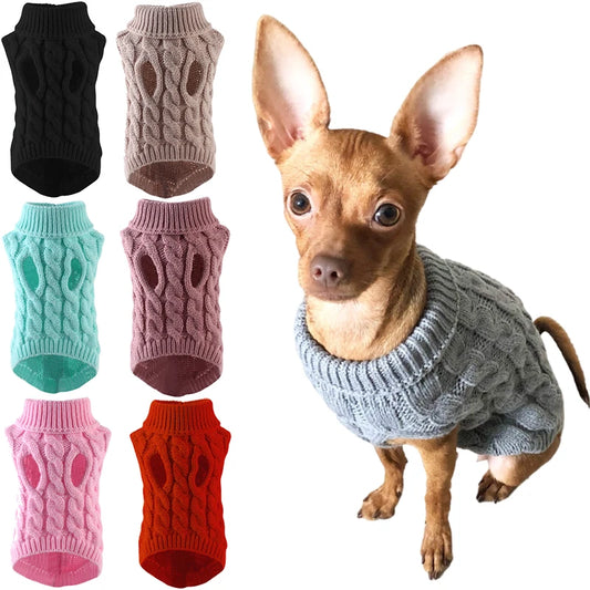 Puppy Dog Sweaters for Small to Medium Dogs and Cats - Winter Warm Turtleneck Vest for Chihuahua, Yorkie, and Teddy Jackets