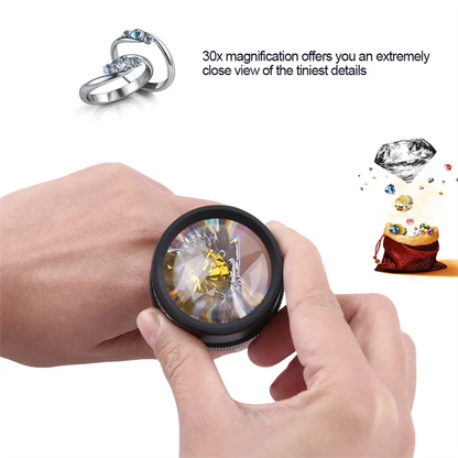 Pocket-Sized 30x36 Optical Magnifying Glass: Portable Magnifier for Jewelry, Coins, Stamps & Watch Repair