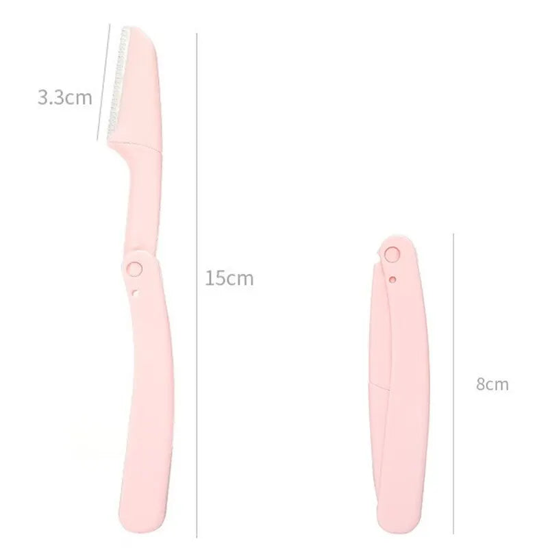 3PCS Portable Eyebrow Trimmer - Safe Foldable Shaper Razor Blade for Women's Makeup Tools, Precision Eyebrow Styling