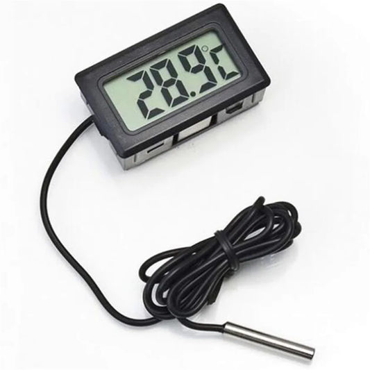 FY-10 Mini LCD Digital Thermometer - Aquarium, Car, Water Bath Temperature Tester with Embedded Sensor, 1M Monitor