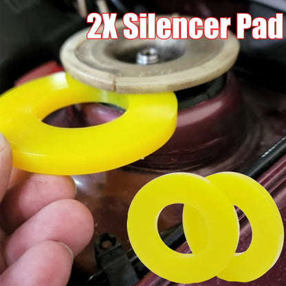 2X Silencer Pad Rubber Bushing Dampers - Universal Front Strut Tower Mount Suspension Shock-Absorbing Bearing Washer for Over Bumps