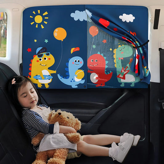 Magnetic Cartoon Car Curtain - Side Window Sunshade with Sun Protection and Heat Insulation for Children