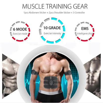 Smart EMS Wireless Muscle Stimulator Trainer - Abdominal Training Massager for Fitness, Electric Weight Loss Body Slimming Pad