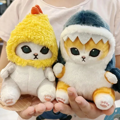 12cm Cartoon Cute Shark Fried Shrimp Cat Plush Doll Pendant - Charm Package Pendant