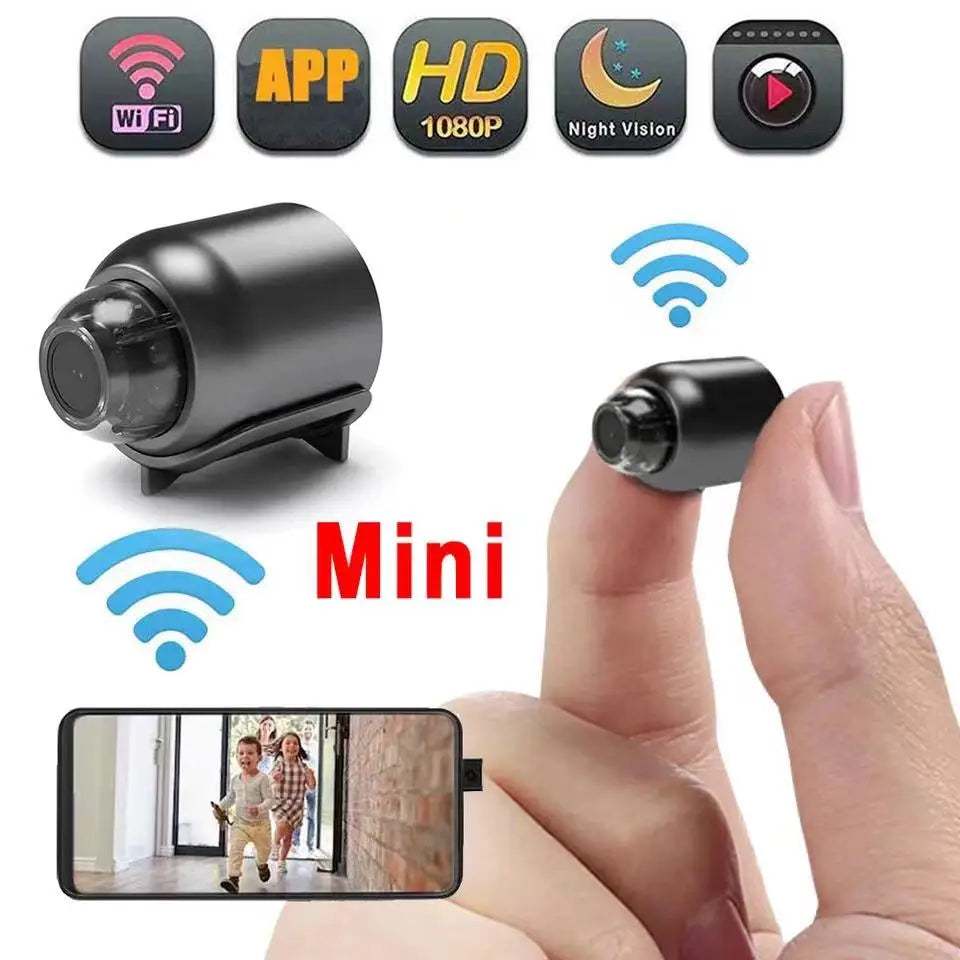 Mini 1080P HD WiFi Camera - Wireless Night Vision Home Security X5 Remote Camera for Kids & Pet Monitoring (No Memory Card)