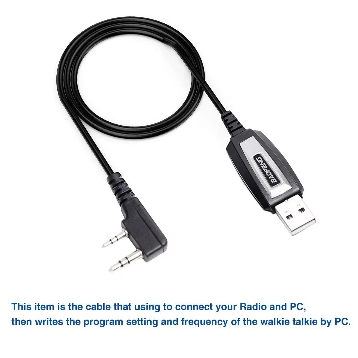 USB Programming Cable with CD for Baofeng UV-5R, 82, 888S, UV-S9PLUS, UV-13, 16, 17, 21 Pro, Quansheng UV-K5, 5R Plus - Walkie Talkie Radio