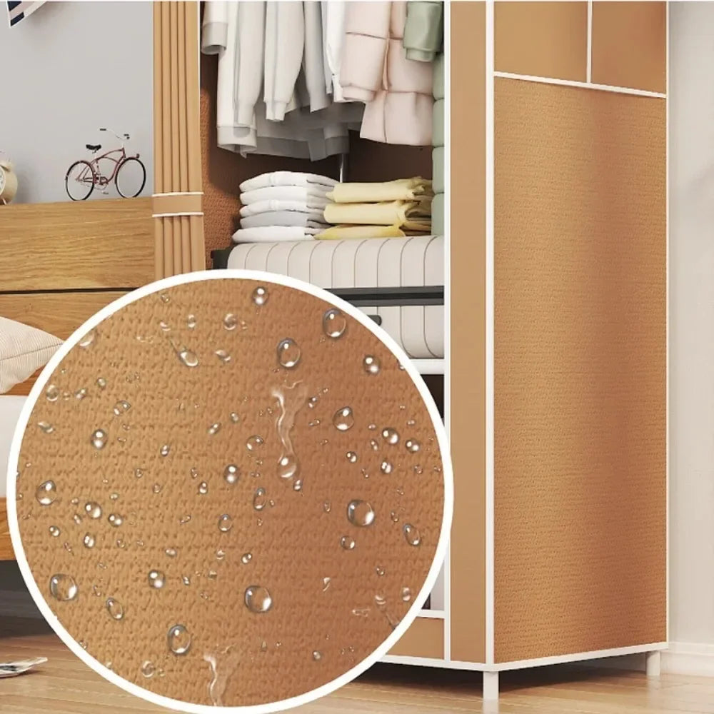 Minimalist Floor Mounted Wardrobe – Multi-Layer Dustproof Clothing Cabinet – Simple Assembly for Bedroom – Household Wardrobe