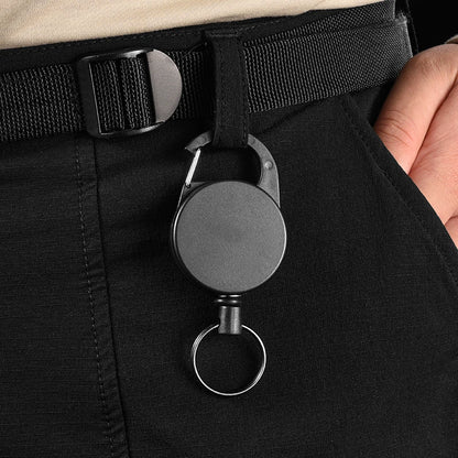 Multifunctional Retractable Keychain Bag: 65CM Roll Recoil ID Card Holder, Stainless Steel Rope Key Ring - H61