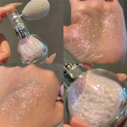 Diamond High Gloss Glitter Spray Highlighter Powder | Fragrance-infused Shiny Face & Body Makeup Cosmetics