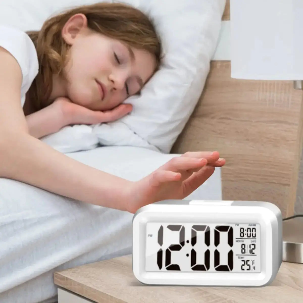 LED Digital Alarm Clock - Backlight, Snooze, Date, Time, Calendar, Multifunction Desktop Electronic Table Clock