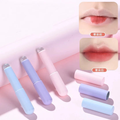 Upgrade Silicone Lip Brush with Cover: Angled Concealer Brushes for Lip Balm & Gloss | Round Head for Makeup Application