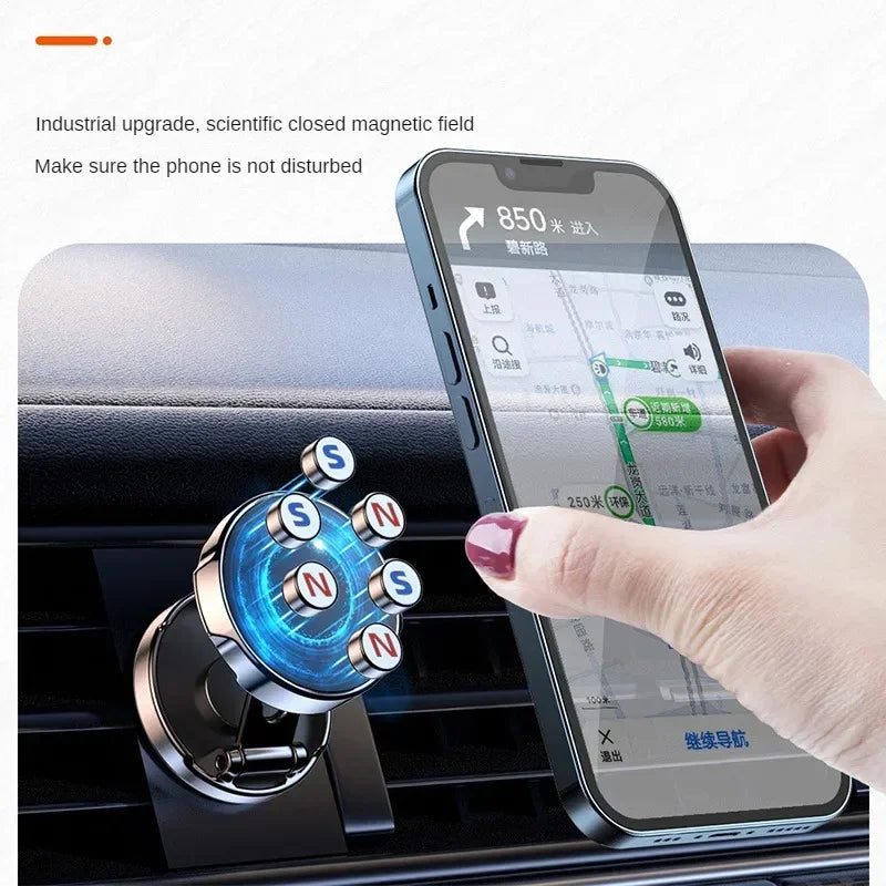 2024 Magnetic Car Phone Holder - Strong Magnet Smartphone Stand for GPS & Cell Support, Compatible with iPhone 14/13/12/X, Xiaomi, Samsung, LG