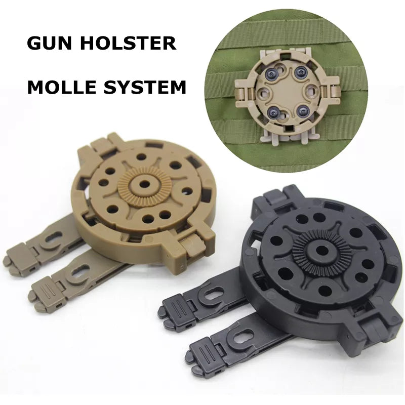 Gun Holster Molle Quick Disconnect Kit - 360 Degree Angles Platform Adapter for Glock 17 19 22 23 Holsters