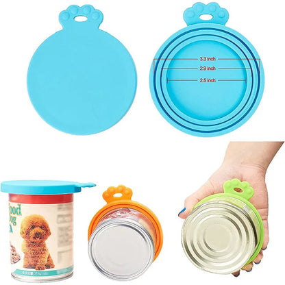 Silicone Pet Food Can Lid - Reusable Sealed Feeder Top Cap for Puppy, Dog, and Cat Food Storage, Health and Safety Daily Pet Supplies