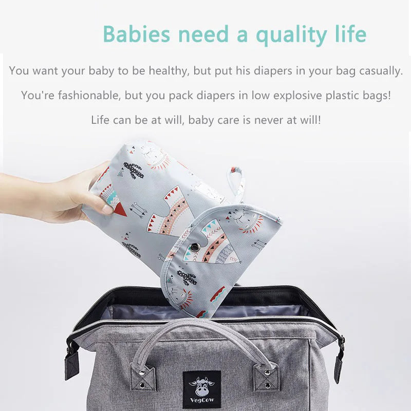 Baby Diaper Bag Organizer | Reusable Waterproof Wet/Dry Cloth Bag | Mummy Storage Nappy Bag for Carrying Diapers and Clothing