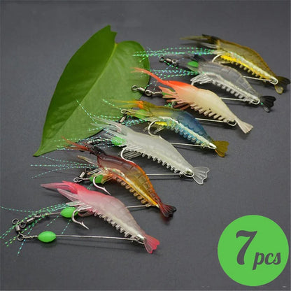 Shrimp Lures Fishing Bait: 3pcs/7pcs Artificial Isca Ascesorios Pesca - Realistic Fishing Lures