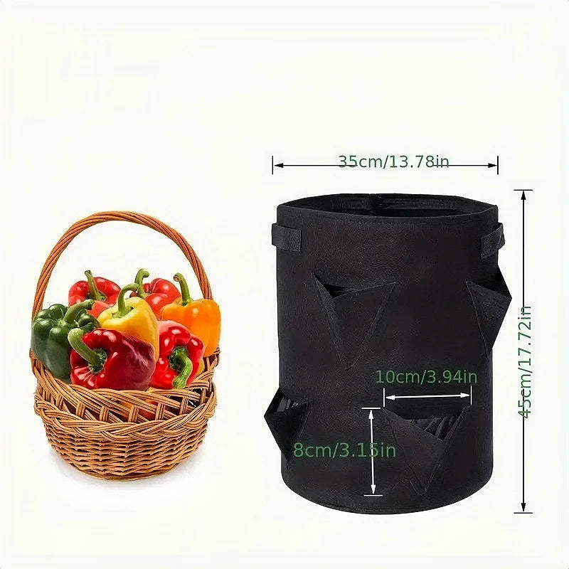 Spring Strawberry Growing Bag - Vegetable Planting Pot 5/7/10 Gal - Multi-Mouth Grow Bag for Garden and Terrace