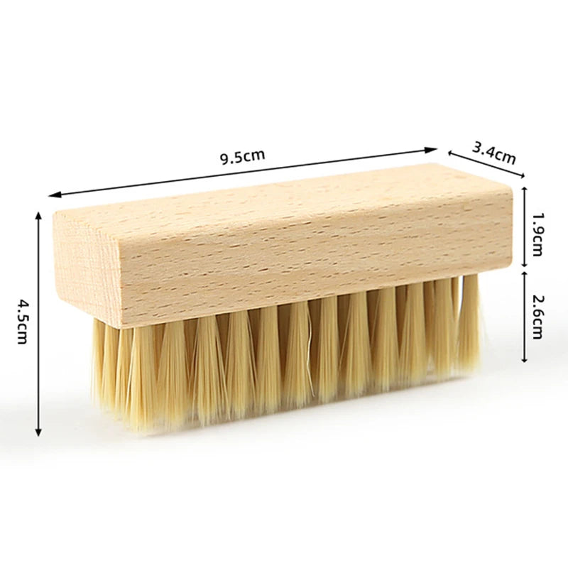 Wood Handle Pig Bristle Shoe Brush - Perfect for Cleaning Slippers, Sneakers, and Boots