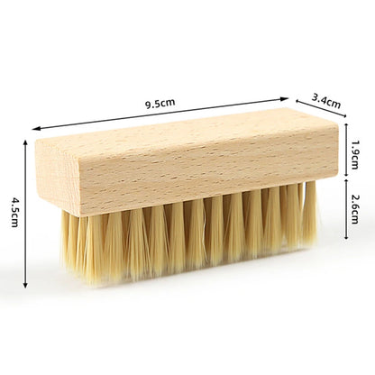 Wood Handle Pig Bristle Shoe Brush - Perfect for Cleaning Slippers, Sneakers, and Boots