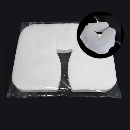 Disposable Non-Woven Headrest Pillow Covers: 100pcs Beauty Spa Salon Bed Table Cover - Massage Face Cradle Table Head Rest Accessories