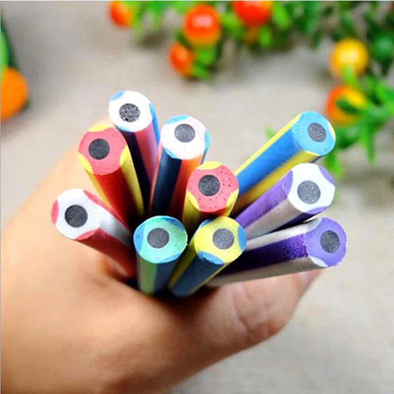 10-Piece Soft Flexible Pencils Set - Cute Candy-Colored Standard Stationery for Writing and Drawing