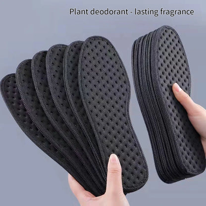 Bamboo Charcoal Plant Insoles - Antibacterial Deodorant, Shock Absorbing Sole for Running and Sports Shoes