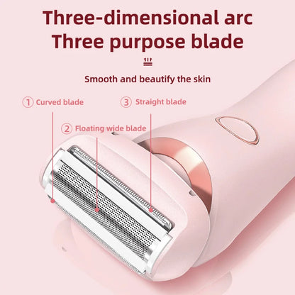 Painless Hair Removal Epilator - USB Rechargeable Trimmer for Women, Body, Face, Leg, Armpit, Bikini, and Pubic Shaver