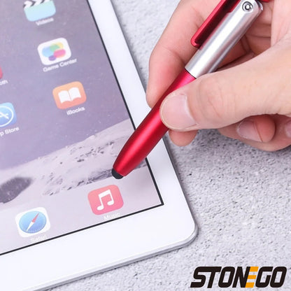 STONEGO 4-in-1 Multifunction Foldable Pen Stylus with Flashlight & Support - Ideal for Tablet and Cellphone