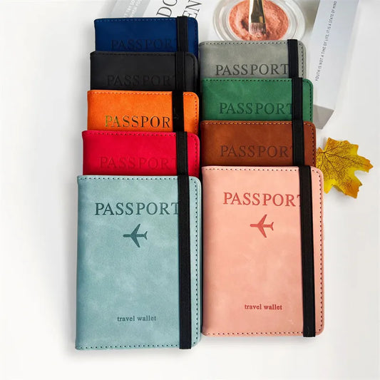 RFID Vintage Passport Holder: Multi-Function PU Leather Wallet Case for Women & Men - Business Travel Accessories