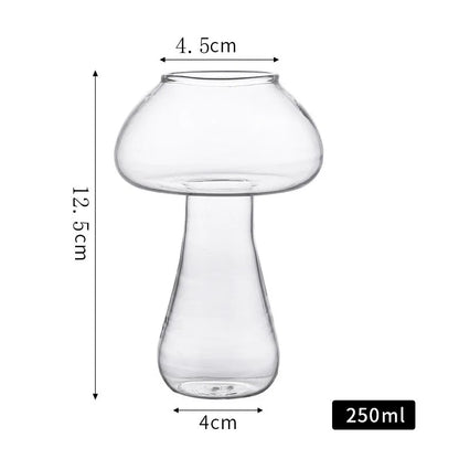 Mushroom Cocktail Glass with Straw - Creative Clear Wine and Beer Glass, Ideal for Coffee & Drinks, Bar Drinkware Tool